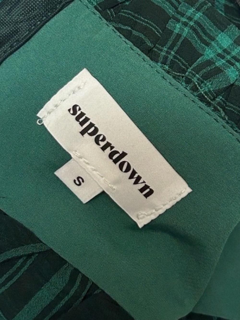 NWT Superdown Bralette Bustier Zelia Green Plaid Crop Top Bra Top Size Small NEW - Picture 7 of 10